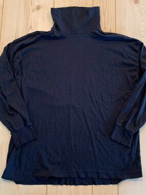 Vintage 90s Trend Basics Plus Size Solid Black Turtleneck Shirt Women's Size 20W